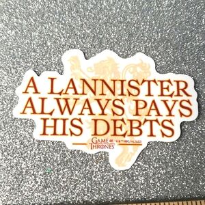 10/$10 GAME OF THRONES waterproof Sticker